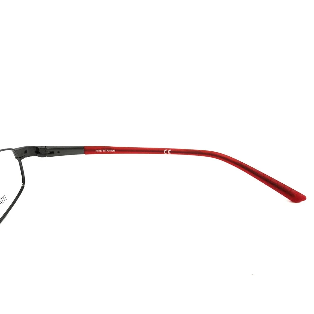 Nike Eyeglasses Frames 6042 069 Shiny Dark Gunmetal Red Titanium 51-16-140